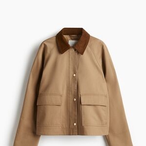 NWT H&M Tan Women's Jacket with Brown Collar